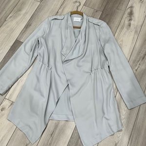 Lush drappy soft grey blazer. Dressy. Great over a dress or jeans